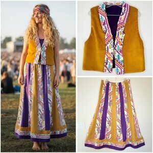 70s Chelsea Davis Boho Festival Skirt & Vest Set VOLUP Dream